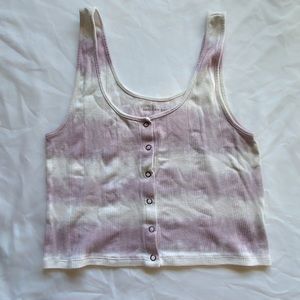 AMERICAN EAGLE HORIZONTAL TIE DYE BUTTON DOWN TANK TOP